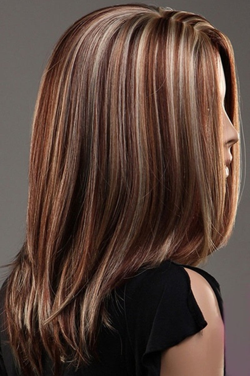 Wigs Are Divided Into Medium And Long Hair, Linen Brown Highlights And Mixed Colors
