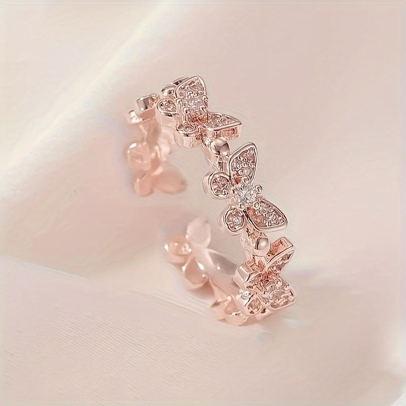 1 Piece Fashion Personalized Butterfly Open Ring For Women, Adjustable