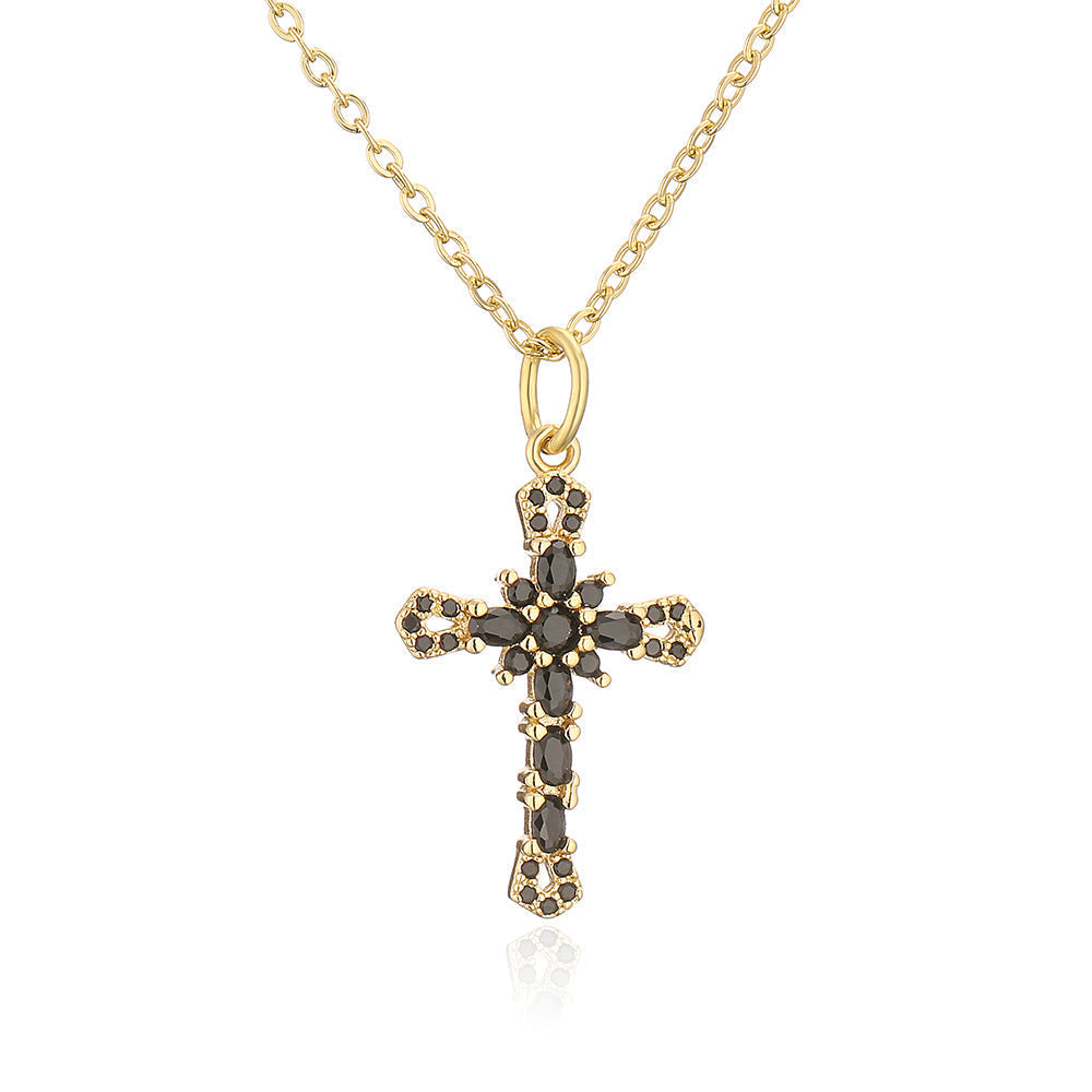 Womens Niche Geometric Pendant Necklace With Copper Plated In 18K Gold And Micro Set Zirconia Stones