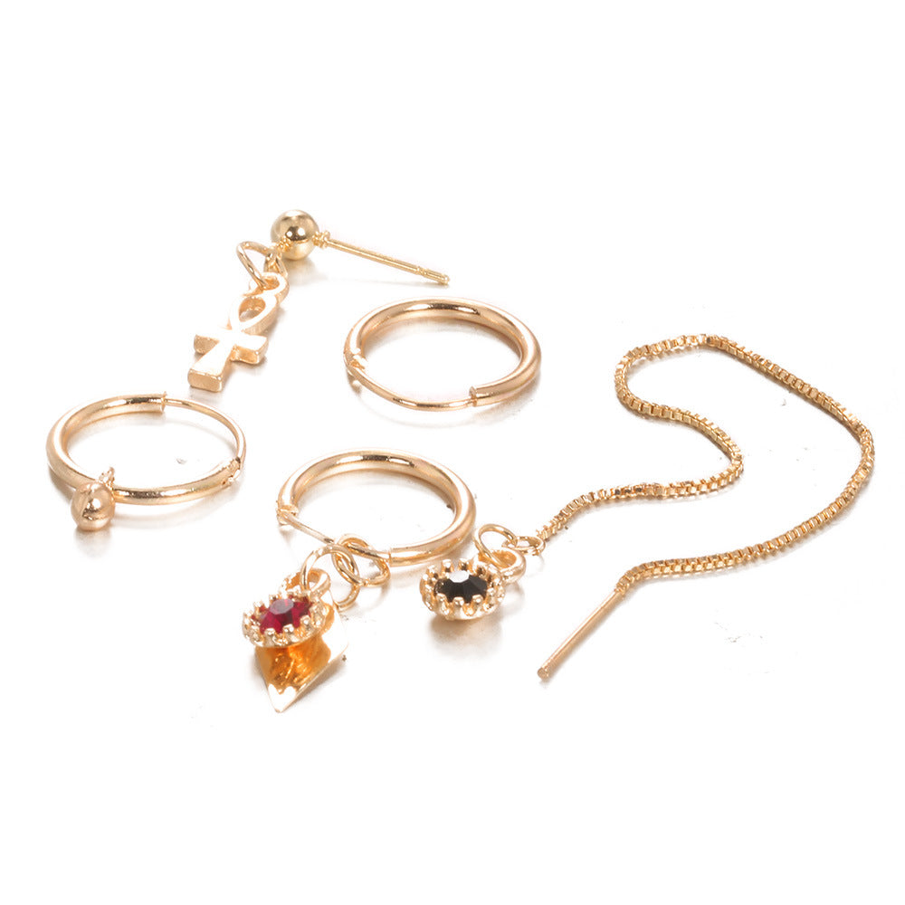 Original European And American Cross-chain Earrings